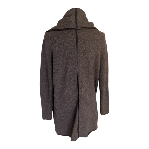 VINCE Cashmere Wool Brown Women's Sweater Cardigan Leather Size XS S Casual Work - Picture 7 of 15